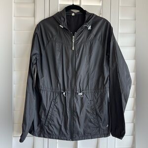 Black Lightweight Long Sleeve Windbreaker Jacket Size Small